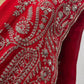 RED COLOUR CHINON READYMADE BLOUSE EMBROIDERED SAREE EMBELLISHED WITH ZARI & SEQUINS WORK ( INCLUDE UNSTITCHED BLOUSE )