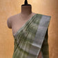 PASTEL GREEN COLOUR COTTON TISSUE EMBROIDERED SAREE EMBELLISHED WITH CUTDANA WORK