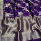 PURPLE COLOUR ORGANZA SILK SAREE EMBELLISHED WITH ZARI WEAVES - Kothari Sons