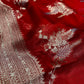 RED COLOUR ORGANZA SILK SAREE EMBELLISHED WITH ZARI WEAVES - Kothari Sons