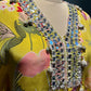 LEMON YELLOW COLOUR CREPE SILK PRINTED CO-ORD SET EMBELLISHED WITH MIRROR WORK