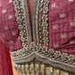 ONION PINK COLOUR CHINON LEHENGA WITH CROP TOP BLOUSE EMBELLISHED EITH PEARL, MIRROR & ZARDOZI WORK