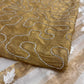 IVORY COLOUR CHANDERI GOLDEN STRIPED PARSI EMBROIDERED SAREE PAIRED WITH AN UNSTITCHED GOLDEN BLOUSE BY SIDDHAIKA - Kothari Sons