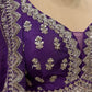 ( DELIVERY IN 15-20 DAYS ) PURPLE COLOUR CHINON LEHENGA WITH CROP TOP BLOUSE EMBELLISHED WITH CUTDANA, SEQUINS & ZARI WORK