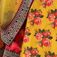 MULTI COLOUR RAW SILK FLORAL PRINTED LEHENGA WITH NET DUPATTA & UNSTITCHED BLOUSE EMBELLISHED WITH ZARI EMBROIDERY