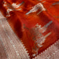 ORANGE COLOUR ORGANZA SILK SAREE EMBELLISHED WITH ZARI WEAVES - Kothari Sons
