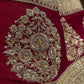 MAROON COLOUR RAW SILK BRIDAL HAND EMBROIDERED LEGENGA WITH READYMADE BLOUSE & NET DUPATTA EMBELLISHED WITH AARI, ZARDOZI & SEQUINS WORK