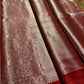 MAROON COLOUR PLANT BASED SILK BROCADE SAREE EMBELLISHED WITH ZARI WEAVES - Kothari Sons