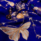 BLUE COLOUR PURE CHIFFON HAND EMBROIDERED SAREE EMBELLISHED WITH SEQUINS ZARI  & ZARDOZI WORK