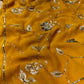 YELLOW COLOUR PURE CHIFFON HAND EMBROIDERED SAREE EMBELLISHED WITH SEQUINS KARDHANA & AARI WORK