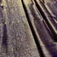 PURPLE COLOUR PLANT BASED SILK BROCADE SAREE EMBELLISHED WITH ZARI WEAVES - Kothari Sons