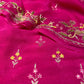 PINK COLOUR CHIFFON EMBROIDERED SAREE EMBELLISHED WITH KARDHANA & AARI WORK