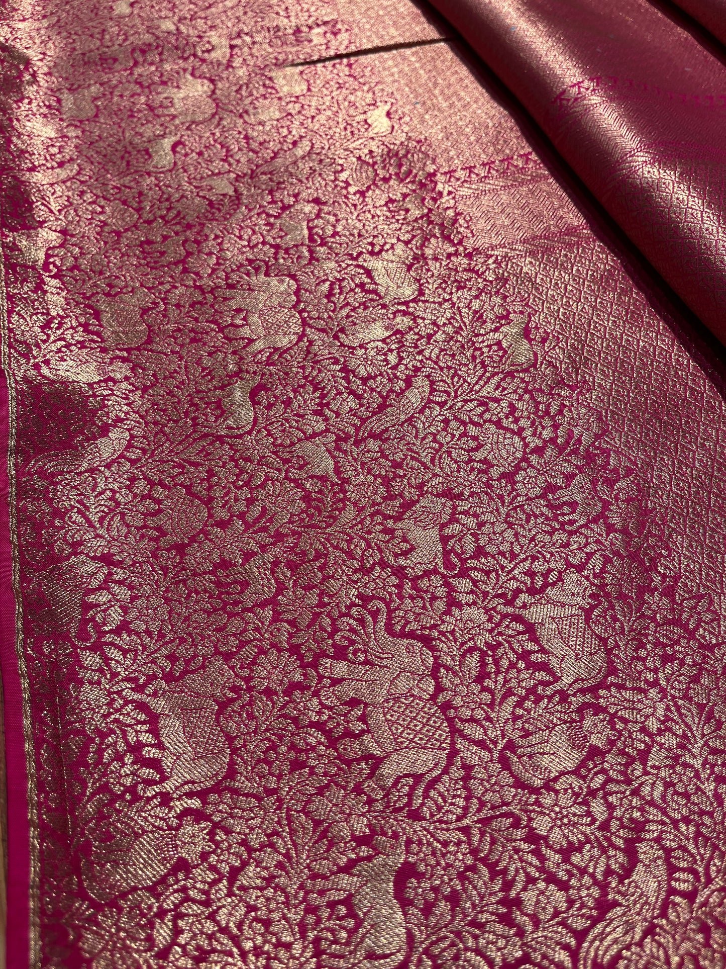 PINK COLOUR PLANT BASED SILK BROCADE SAREE EMBELLISHED WITH ZARI WEAVES - Kothari Sons