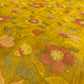 MUSTARD COLOUR MUL CHANDERI EMBROIDERED UNSTITCHED CO-ORD SET EMBELLISHED WITH RESHAM WORK & COTTON BOTTOM EMBROIDERY BY SIDDHAIKA - Kothari Sons