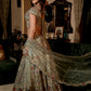 SEA GREEN COLOUR NET HAND EMBROIDERED NET LEHENGA EMBELLISHED WITH SEQUINS, ZARI & MIRROR WORK