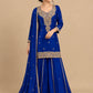 ROYAL BLUE COLOUR SHARARA SUIT SET EMBELLISHED WITH SEQUINS & KASAB EMBROIDERY