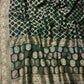 GREEN COLOUR GEORGETTE KHADDI SAREE EMBELLISHED WITH RESHAM WEAVE