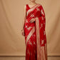 RED COLOUR ORGANZA SILK SAREE EMBELLISHED WITH ZARI WEAVES - Kothari Sons