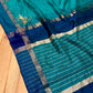 TURQUOISE COLOUR MAHESHWARI HAND EMBROIDERED SAREE EMBELLISHED WITH ZARDOZI WORK