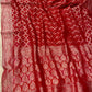 RED COLOUR GEORGETTE KHADDI SAREE EMBELLISHED WITH RESHAM WEAVE