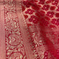 RED COLOUR GEORGETTE KHADDI SAREE EMBELLISHED WITH RESHAM WEAVE