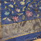 BLUE COLOUR CHANDERI TISSUE HAND EMBROIDERED SAREE EMBELLISHED WITH RESHAM & SEQUINS WORK