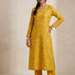 MUSTARD COLOUR MUL CHANDERI EMBROIDERED UNSTITCHED CO-ORD SET EMBELLISHED WITH RESHAM WORK & COTTON BOTTOM EMBROIDERY BY SIDDHAIKA - Kothari Sons