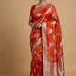 ORANGE COLOUR ORGANZA SILK SAREE EMBELLISHED WITH ZARI WEAVES - Kothari Sons
