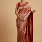 MAROON COLOUR PLANT BASED SILK BROCADE SAREE EMBELLISHED WITH ZARI WEAVES - Kothari Sons