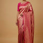 PINK COLOUR PLANT BASED SILK BROCADE SAREE EMBELLISHED WITH ZARI WEAVES - Kothari Sons