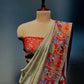 PISTA COLOUR DOLA SILK PICHWAI WEAVE SAREE WITH CONTRAST BLOUSE