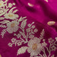 WINE COLOUR PURE KOTA DORIA SAREE EMBELLISHED WITH ZARI BORDER & BUTTI - Kothari Sons