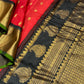 RED COLOUR PURE GADWAL SILK SAREE EMBELLISHED WITH ZARI WEAVES