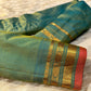 BLUE COLOUR PURE GADWAL SILK SAREE EMBELLISHED WITH ZARI BORDER