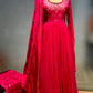 HOT PINK COLOUR CHINON FLOOR LENGTH SUIT & ORGANZA DUPATTA EMBELLISHED WITH PITTA WORK