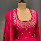 HOT PINK COLOUR CHINON FLOOR LENGTH SUIT & ORGANZA DUPATTA EMBELLISHED WITH PITTA WORK