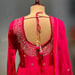 HOT PINK COLOUR CHINON FLOOR LENGTH SUIT & ORGANZA DUPATTA EMBELLISHED WITH PITTA WORK