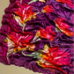 PURPLE CHINON SATIN PRINTED SAREE WITH RESHAM EMBROIDERED BORDER
