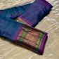 TURQUOISE COLOUR PURE GADWAL SILK SAREE EMBELLISHED WITH ZARI WEAVES