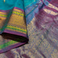 TURQUOISE COLOUR PURE GADWAL SILK SAREE EMBELLISHED WITH ZARI WEAVES