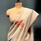 BEIGE COLOUR JAMDANI MUSLIN SAREE WITH CONTRAST BLOUSE