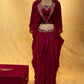 MAROON COLOUR DHOTI STYLE PANT WITH CROP TOP BLOUSE EMBELLISHED WITH ZARDOZI WORK