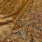 GOLDEN COLOUR MACLINO HAND EMBROIDERED SAREE EMBELLISHED WITH AARI, CUTDANA & SEQUINS WORK ( DELIVERY IN 20-25 DAYS )