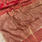 ( DELIVERY IN 15-20 DAYS ) RED COLOUR PURE CHANDERI SAREE EMBELLISHED WITH ZARI WEAVES