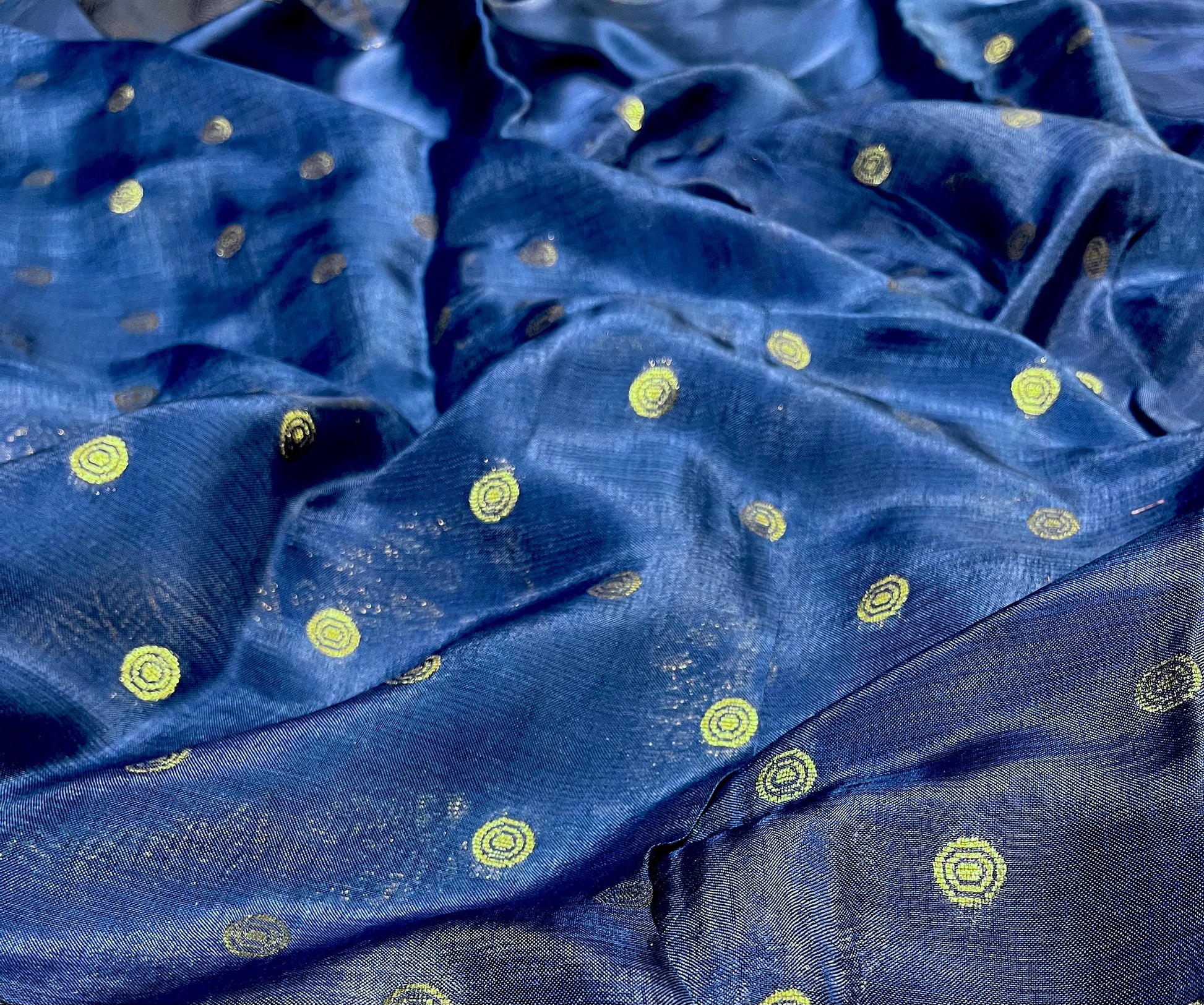 BLUE COLOUR KOTA DORIA SAREE WITH ZARI BORDER & BUTTI - Kothari Sons