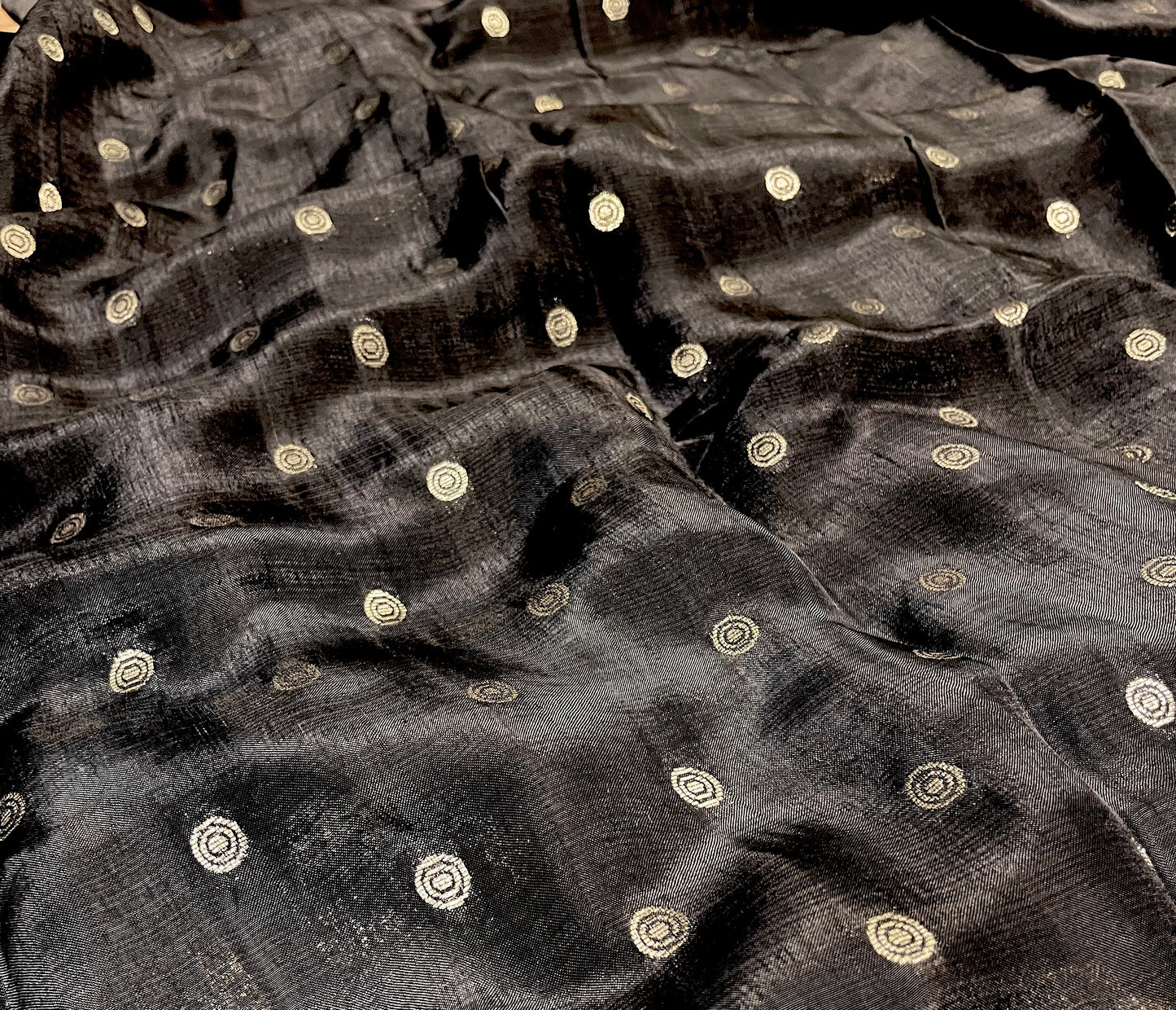 BLACK COLOUR KOTA DORIA SAREE WITH ZARI BORDER & BUTTI - Kothari Sons