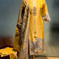 YELLOW COLOUR TISSUE READYMADE SUIT