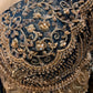 STEEL BLUE COLOUR GEORGETTE TISSUE BANARASI LEHENGA WITH EMBROIDERED CROP TOP EMBELLISHED WITH CUTDANA & SEQUINS WORK