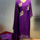 PURPLE COLOUR ORGANZA READYMADE SUIT EMBELLISHED WITH CUTDANA & BEADS WORK