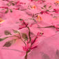 PINK COLOUR FLORAL PRINTED CHIFFON SAREE WITH CHINON BLOUSE - Kothari Sons